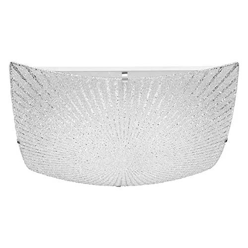 Elegante Deckenleuchte aus Glas und Chrom, 1x LED 18W - Moderne Deckenleuchte aus Glas und Chrom für stilvolle Esszimmer. Inklusive 1x LED 18W, 1350 lm für helles Licht und energieeffiziente Beleuchtung.