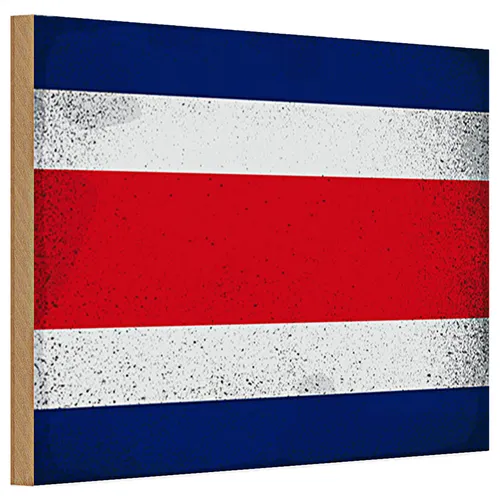 Holzschild Flagge Costa Rica 30x20cm Costa Rica Vintage