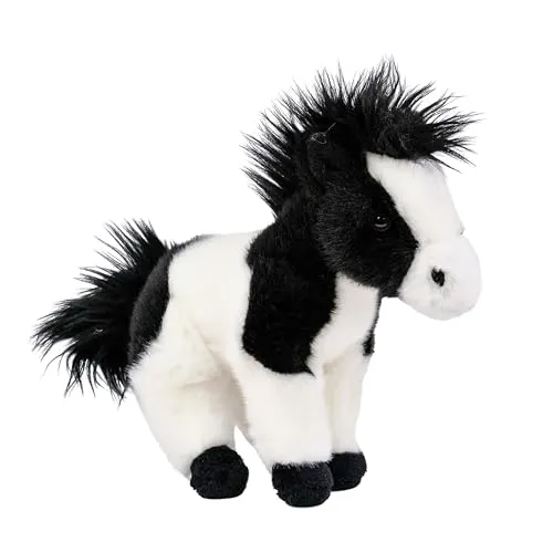 Teddys Rothenburg Kuscheltier Pferd schwarz/weiß stehend 20 cm Plüschpferd Plüschtier