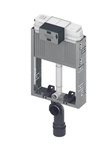 TECEbox WC-Modul mit Uni-Spülkästen, Bauhöhe 1060mm - Spülkästen für den Einbau in gemauerte Wände, komplett vormontiert mit 10L Tankvolumen und einstellbaren Spülmengen für optimale Wassereffizienz.