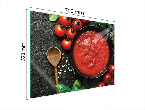 Glas-Schutzplatte für Herd 70x52 Lebensmittel
