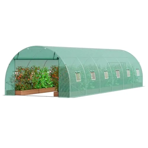 VEVOR Gewächshaus Tunnel Treibhaus 890x295x198cm - Garten-Zubehör mit stabiler Struktur und großzügigem Platzangebot für Ihre Pflanzen. Ideal für den Schutz vor Insekten und Wetterbedingungen.