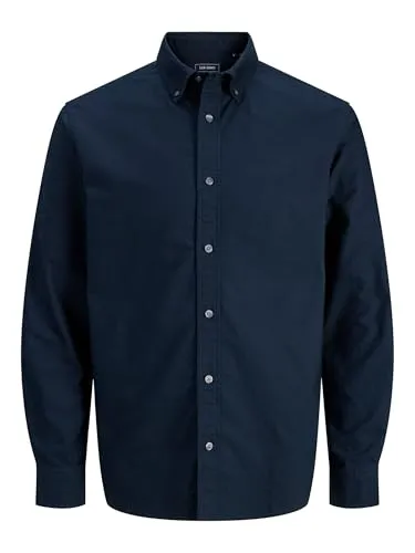 Jack & Jones Langarmhemd JPRBLUHARVEY OXFORD L/S SHIRT SN - Modisches Langarmhemd aus 100% Baumwolle in Sky Captain. Pflegeleicht und im Regular Fit ideal für den Alltag. Mit Button-down-Kragen und geradem Rumpfabschluss.