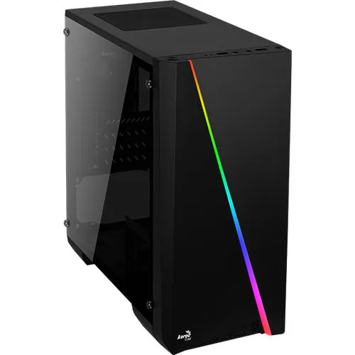 AeroCool Cylon Mini - Micro ATX Tower Gehäuse mit Fenster - Stylisches PC-Gehäuse im Mini-Tower-Format mit Acryl-Seitenteil und USB/Audio-Anschlüssen, ideal für kompakte Gaming-Setups.