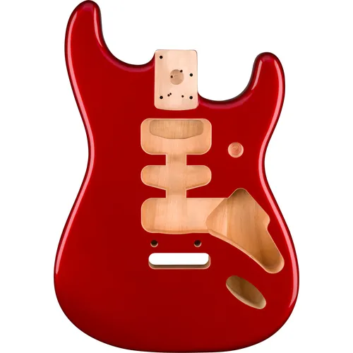Fender Deluxe Series Stratocaster Alder Body HSH Candy Apple Red - Gitarren- & Bass-Zubehör, ideal für Partscaster-Projekte mit HSH-Tonabnehmerfräsungen und hochwertigem Candy Apple Red Hochglanz-Finish.