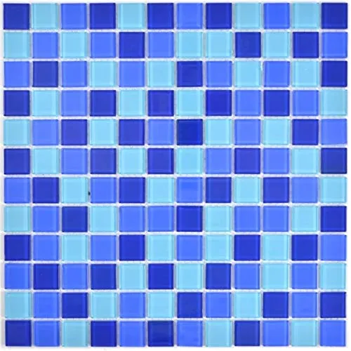Mosaik Fliesen Glasmosaik blau hellblau BAD WC Küche WAND Mosaikplatte MOS63-0405