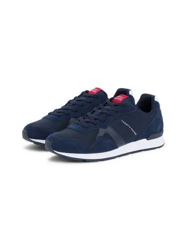 Tommy Hilfiger MAXLITE MIX Sneaker Freizeitschuh 46 EU - Sportlicher Halbschuh in dunklem Blau mit seitlichem Logo. Ideal für den Alltag, aus hochwertigen Materialien gefertigt und mit profilierten Synthetiksohlen für optimalen Komfort.