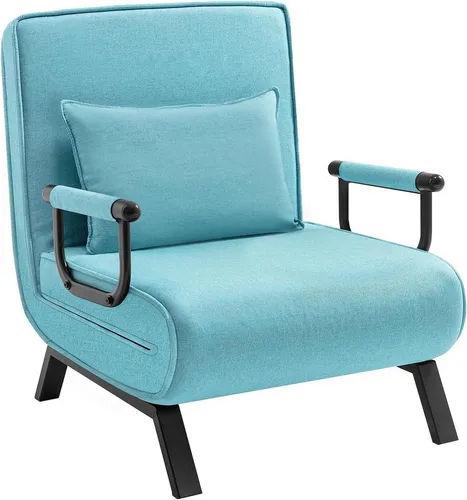 Woltu Schlafsessel 3 in 1 mit Bettfunktion - Multifunktionaler Schlafsessel, der sich einfach in ein Sofa oder Einzelbett verwandeln lässt, ideal für kleine Räume und bietet höchsten Komfort mit verstellbarer Rückenlehne.
