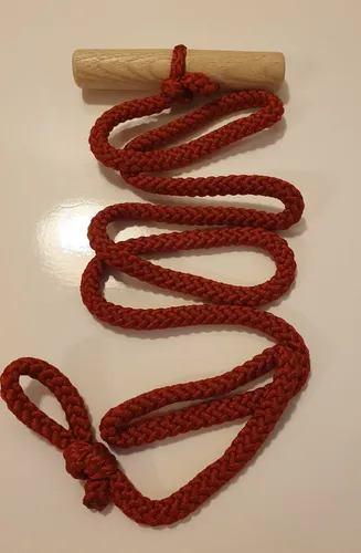 Schlittenleine Schlitten Leine Zugseil 1,25 m mit Buche Holzgriff