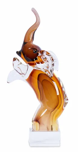 Designer Glas Skulptur Elefant 36cm von Levandeo