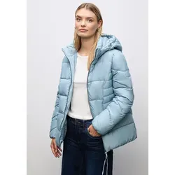 Street One Damen 2005314 Kurze Steppjacke in Sterling Blue, Größe 44 - Stylische Damenjacke mit Kapuze und seitlichen Zipper-Taschen, ideal für den Übergang und angenehm gefüttert für besten Tragekomfort.