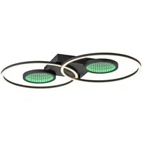 JUST LIGHT Deckenleuchte TUNEL, LED warmweiß - kaltweiß - Moderne Deckenleuchte in Schwarz mit integriertem LED, dimmbar von warmweiß bis kaltweiß. Ideal für stilvolle Innenräume, 3600 Lumen und lange Leuchtdauer von 25.000 Stunden.