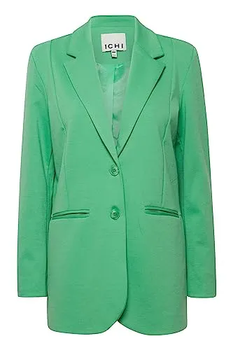 ICHI IHKATE SUS OVERSIZE BL Damen Blazer Longblazer Jacke Long-Blazer mit Knöpfen Stretch und Reverskragen, Größe:S, Farbe:Greenbriar (166127)
