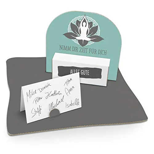 itenga Geldgeschenk I Motiv Wellness/Yoga I Geburtstag I Mitbringsel I Gutschein I Geschenkverpackung mit Bodenplatte, Geschenkkarte und Stickerbogen - zum Basteln und Dekorieren