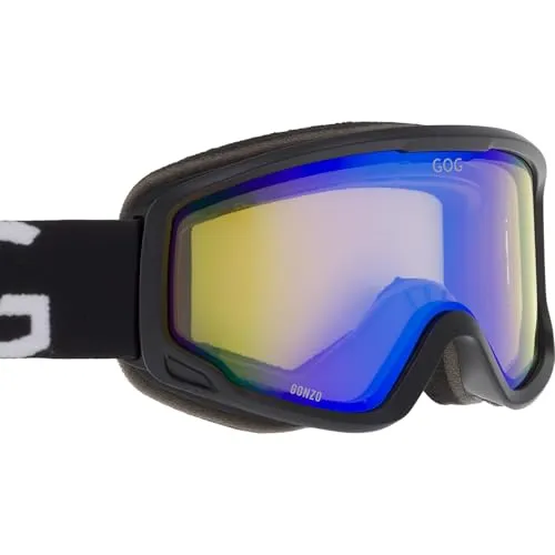 GOG Skibrille GONZO für Ski & Snowboard, UV400 Schutz, Antifog Doppelglas, Verspiegelte Polycarbonat-Linse Kat. 2, Hydrophobe Beschichtung, Flexibler TPU-Rahmen, inkl. Etui