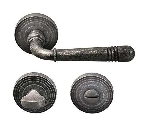 Häusler Onlinehandel GmbH Türbeschlag 1663 Helena R WC Antik Grau Türklinke