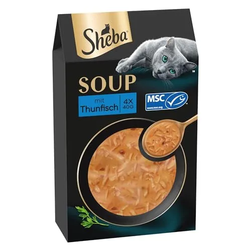SHEBA Soup Adult Katzen-Nassfutter mit Thunfisch 10 x 40g von SHEBA