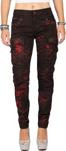 Cipo & Baxx Bikerjeans Damen Regular Fit Hose BA-WD385 von CIPO & BAXX