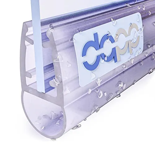 DQ-PP Duschdichtung 90cm – für 3,5mm - 5mm Glastür Stärke – UK06 – Wasserablaufprofil Wasserabweisprofil – Duschabdichtung Duschwand – Ersatzteile für Duschkabine – Transparent