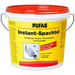 Pufas Spachtelmasse 033303000, SI Instant-Spachtel, weiß, für Wände, Innen- und Außenbereich, 4kg