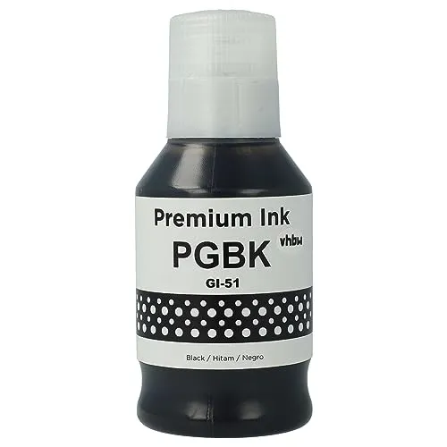 vhbw Nachfülltinte als Ersatz für Canon GI-11, GI-21, GI-41, GI-51, 4528C001, GI-41BK, GI-51BK Drucker - Refilltinte Schwarz, Pigmentiert