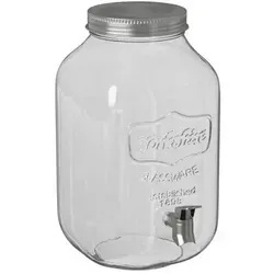 Getränkespender Saftspender Dispenser Glas mit Wasserhahn 4L - Freistehender Wasserspender aus Glas mit 4L Kapazität, ideal für Partys und Veranstaltungen. Praktischer Wasserhahn für einfaches Servieren.