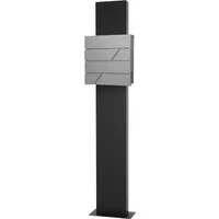 ML-Design Standbriefkasten Hellgrau mit Zeitungsfach und 170 cm Standfuß - Modern gestalteter Briefkasten aus pulverbeschichtetem Edelstahl, wetterfest und pflegeleicht. Inklusive praktischem Zeitungsfach und sicherem Schloss für Ihre Post. Einfache Montage mit robustem Standfuß.