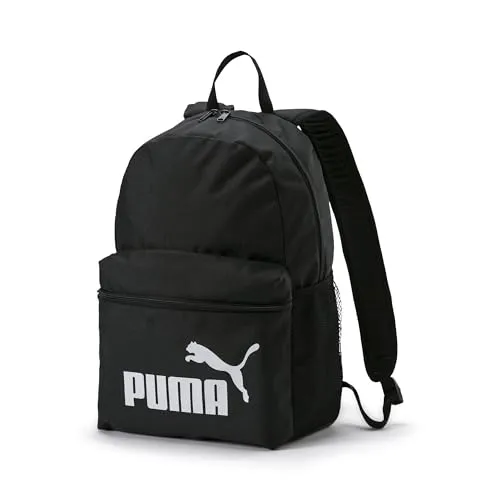 PUMA 75487 Unisex-Adult Phase Backpack - Schwarz - Robuster Rucksack aus Polyester mit einem Volumen von bis zu 25 L, ideal für Schule, Sport und Freizeit.