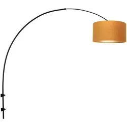 Wandlampe Bogenleuchte schwarz-gold, beweglich E27 - Stehleuchten mit elegantem Design, drehbarem Lesearm und dimmbarer Funktion für individuelles Lichtambiente.