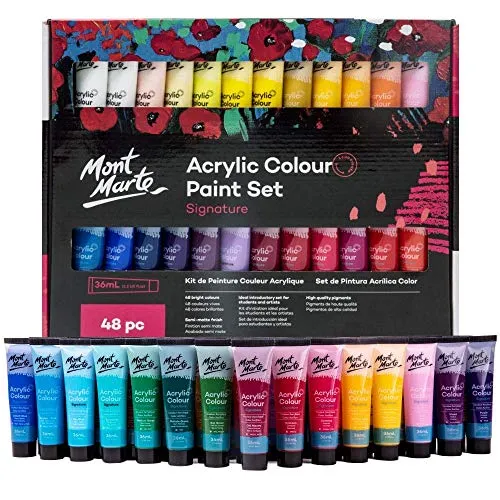 Mont-Marte Acrylfarben Signature Premium Set, 48 Farben je 36ml