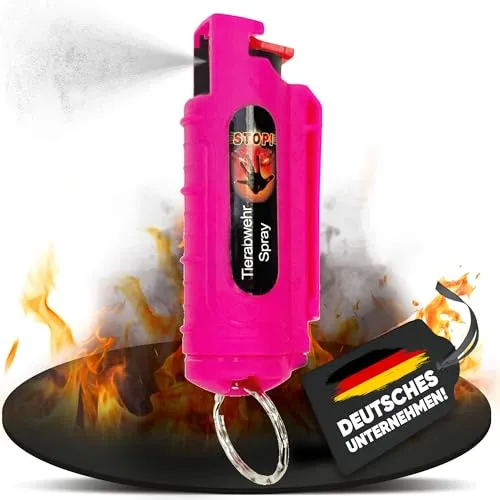 Wilhelm Pfefferspray 16 ml Schlüsselanhänger pink Tierabwehr Selbstverteidigung CS Gas KO Spray hochdosiert (ca. 2 Mio. Scoville) effektives Verteidigungsspray 1 x