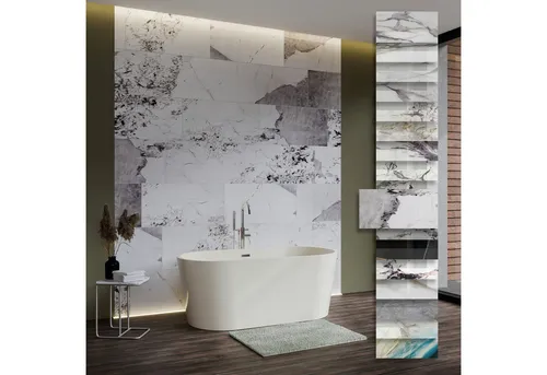 Hexim Wandpaneel Marmoroptik 6 Stück 78x39cm in weiß von HEXIM