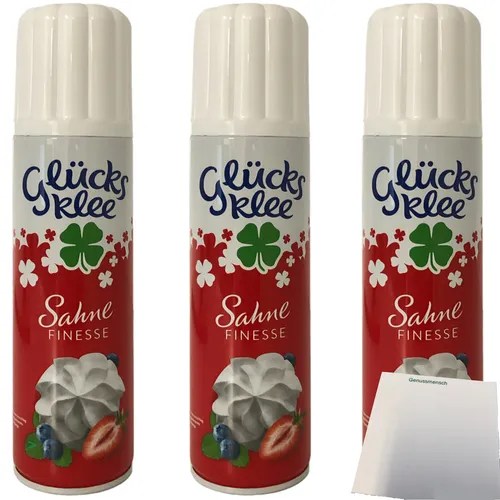 Glücksklee Sprühsahne Finesse 30% Fett 3er Pack 3x250ml Dose usy Block