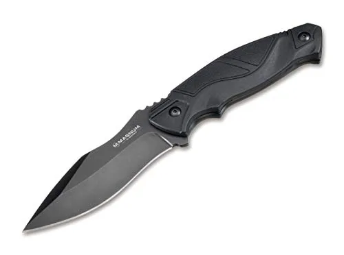 Magnum Unisex Advance Pro Fixed Blade Fahrtenmesser – Schwarz, 24,2 cm - Taschenmesser mit 11,3 cm Klinge aus rostfreiem 440C-Stahl, MOLLE-kompatible Nylon-Scheide und durchstichsicherem Design für maximale Sicherheit.