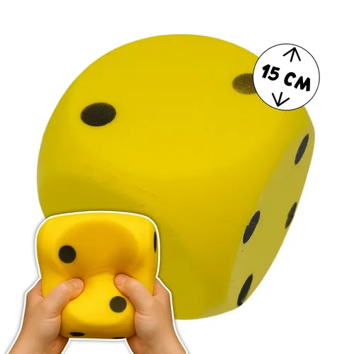 alldoro 63106 Schaumstoff-Würfel - Gelb, 15 x 15 cm, extra weich und sicher für drinnen und draußen, ideal für Kinder ab 3 Jahren