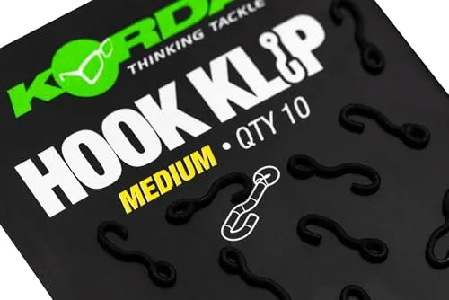 Korda Hook Klip Medium - 10 Hakenclips, Angelzubehör zum Karpfenangeln, Karpfenzubehör