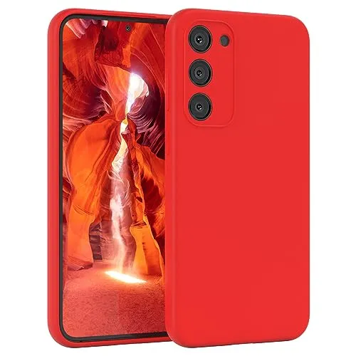 EAZY CASE Premium Silikon Handyhülle kompatibel mit Galaxy S23 Plus Slimcover mit Kameraschutz und Innenfutter, Silikonhülle, Schutzhülle, Bumper, Handy Case, Hülle, Softcase, Rot