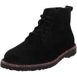 Birkenstock Uppsala Mid Shearling 1028154 - Halbstiefel für Damen in Schwarz - Stiefeletten mit kuscheligem Lammfellfutter und anatomischem Kork-Latex-Fußbett für optimalen Tragekomfort, ideal für kalte Wintertage.