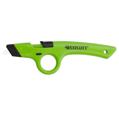 Westcott Ergonomisches Cuttermesser | Sicherheitsmesser mit Keramik-Klinge | Inklusive Klingenrückzug und Feststellfunktion | Ultrascharf und robust dank Keramiktechnologie | E-17531 00