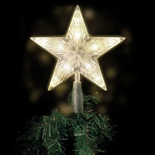 LED Baumspitze Stern mit 10 LEDs - Christbaum- & Feiertagsschmuck, wunderschöne transparente Sternbaumspitze mit 10 energieeffizienten LEDs für festliche Lichter und eine zauberhafte Weihnachtsstimmung.