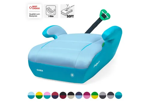 Daliya® Kindersitzerhöhung QUBIX I-Size Sitzerhöhung, Kindersitzerhöhung, Kindersitz, ab: ab 6 Jahre oder 125cm Körpergröße, bis: bis 12 Jahre oder 150cm Körpergröße, ab: 125 cm, bis: 150 cm, (Packung, 1-tlg), I-Size, Gurtfix, ergonomisch, weich, waschbarer Bezug