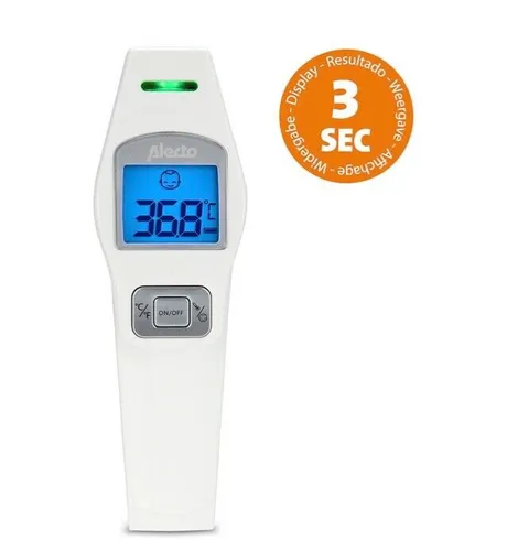 Alecto BC-37 Infrarot-Thermometer - Stirnthermometer mit 3 Sekunden Messzeit, akustischer und optischer Fieberalarm, auch für Flüssigkeiten geeignet