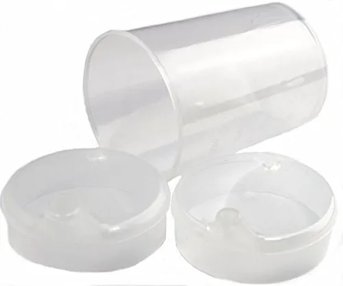 Medi-Inn+ Schnabelbecher 250 ml Praktisches Set: 1 Unterteil mit 2 Deckeln (1 x mit Öffnung 12 x 10 mm u. 1 x mit Öffnung 4 x 4 mm) | transparent