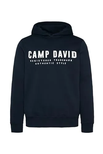Camp David Herren Basic Hoodie mit Logo Print von CAMP DAVID