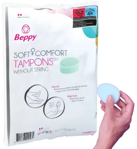 Beppy DRY Comfort Tampons ohne Faden - 30 Stk. - Praktische Tampons für Sport und Sauna, aus hochwertigem Schwammmaterial. Ideal für diskreten und komfortablen Schutz ohne Faden. Perfekt für aktive Frauen!