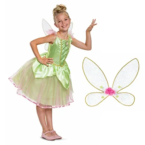 Disguise Disney Official Tinkerbell Kostüm Kinder - Schickes Tinkerbell Kleid mit abnehmbaren Flügeln, ideal für Karneval und Halloween, verfügbar in verschiedenen Größen