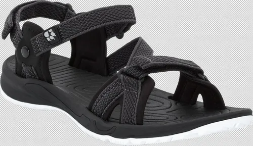 Jack Wolfskin LAKEWOOD RIDE SANDAL W Sandale schwarz 40,5 EU - Wanderschuhe für Damen, ideal für sportliche Aktivitäten, mit Klettverschlüssen für optimalen Halt und profiliertem Gummiboden für sicheren Grip.