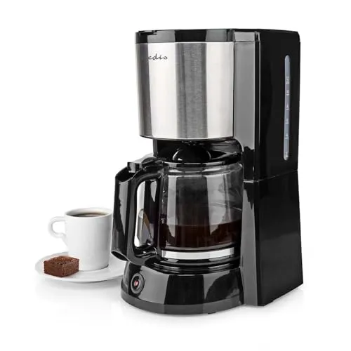 Nedis KACM260EBK Kaffeemaschine - 1,5 Liter für 12 Tassen, elegante Thermoskanne mit Anti-Tropf-Funktion und automatischer Abschaltung