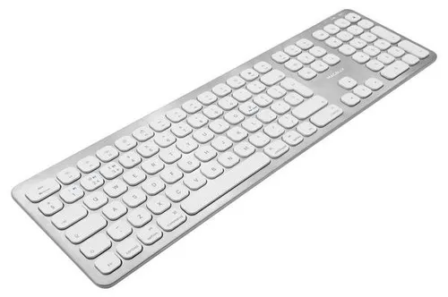Macally BTWKEYMB-UK, erweiterte Quick-Switch Bluetooth Funk-Tastatur für Mac, PC, iOS und Android, Ziffernblock, englisches QWERTY UK Layout, Alu-Design