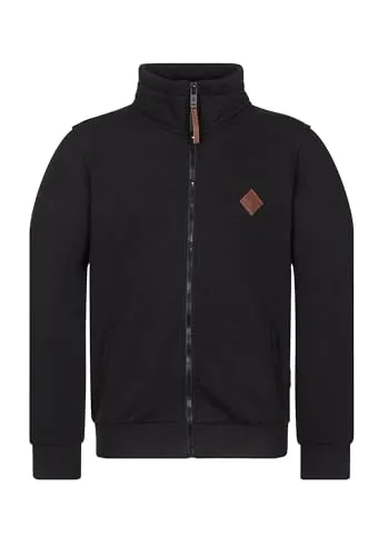Naketano Ivic 20 - Black Herren Sweatjacke - Klassische Sweatjacke mit Rundhalsausschnitt aus weichem Baumwoll-Polyester-Mix. Bequeme Passform und dezente Details machen sie ideal für Freizeit und Alltag. Pflegeleicht und strapazierfähig für den täglichen Einsatz.